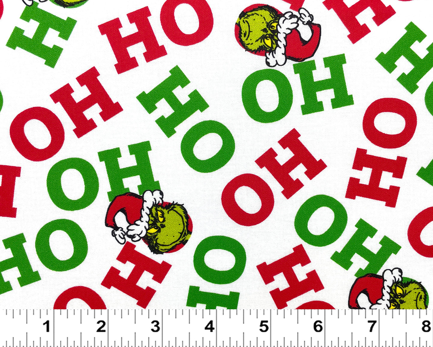 Robert Kaufman Grinch Fabric - Text Holiday Ho Ho Ho - How the Grinch Stole Christmas - 100% cotton - Grinch Christmas - Ships NEXT DAY
