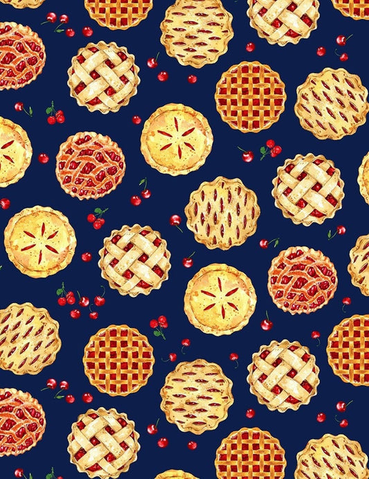 Cherry Pie Fabric by Timeless Treasures - Cherry Pie Collection - 100% Cotton - Food theme pie print cherry material - Ships NEXT DAY