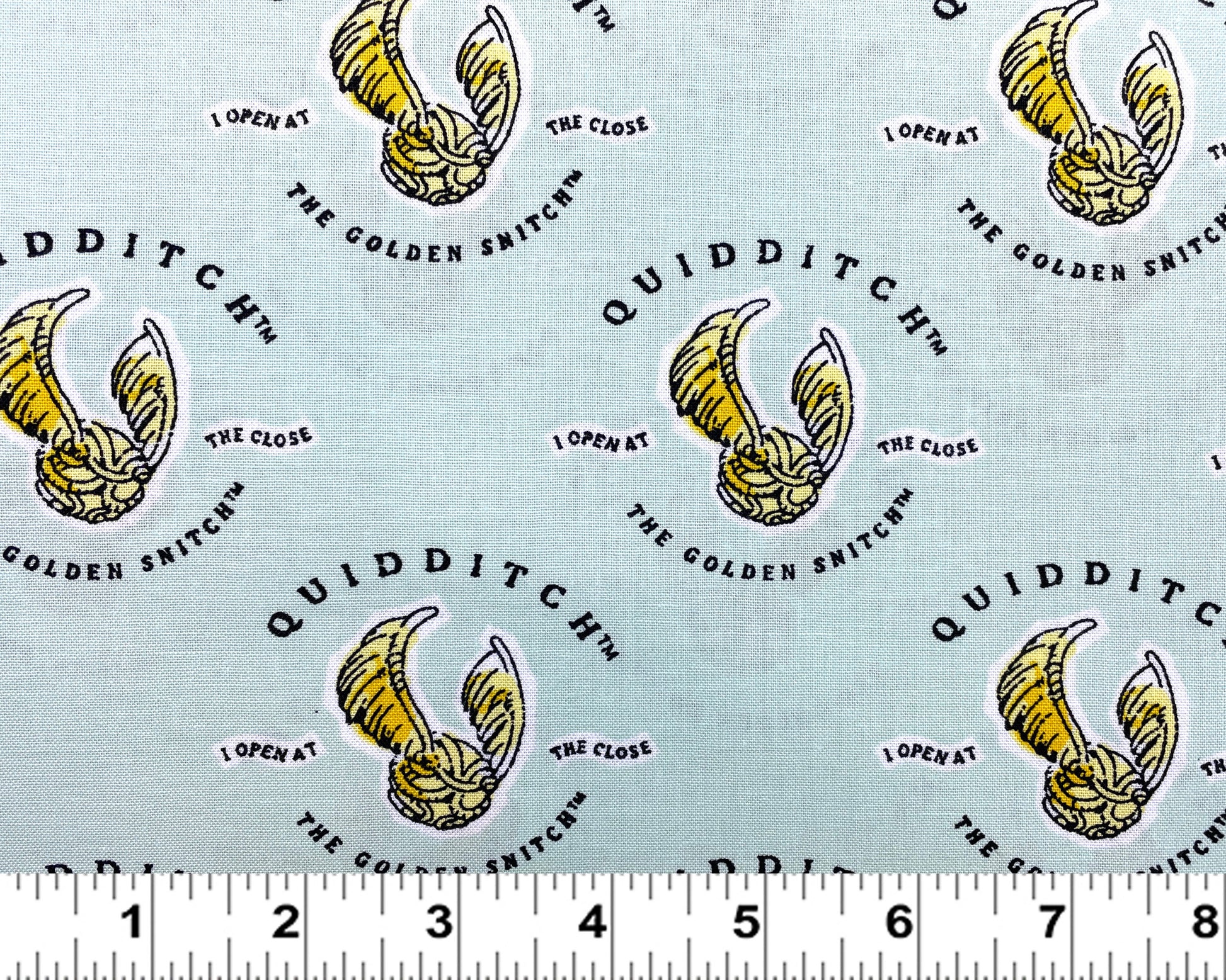 Harry Potter fabric by the yard - Quidditch Mint - 100% cotton - Camelot Fabrics - Golden Snitch Harry Potter material - SHIPS NEXT DAY