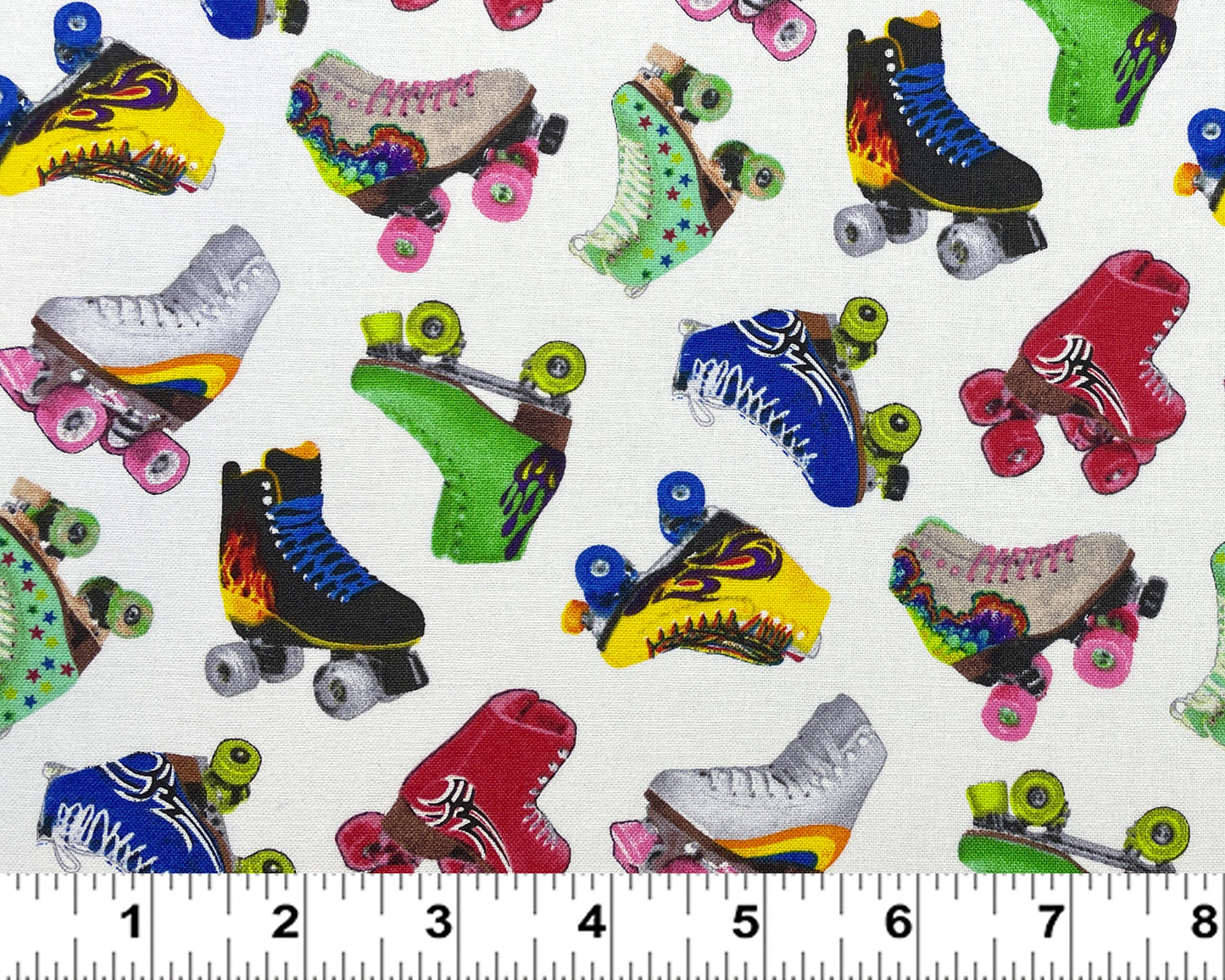 Roller Skates Fabric - In Motion collection by Elizabeth's Studio - 100% Cotton - skating fabric sports fabric hobby fabric - SHIPS NEXT DAY