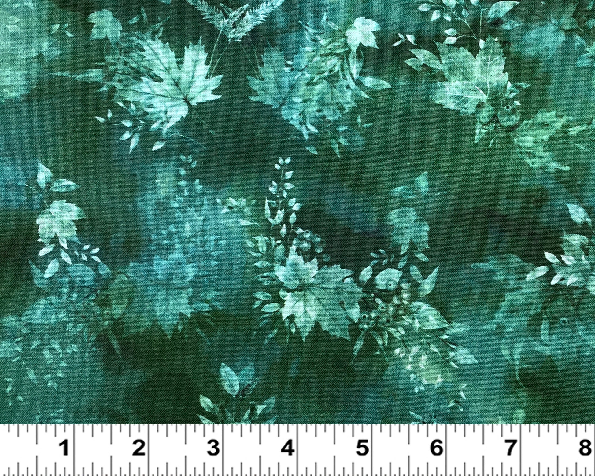 Hoffman Leaf fabric by the yard - Emerald - Forest Tales - 100% Cotton - forest material jewel tone leaves fall theme - SHIPS NEXT DAY