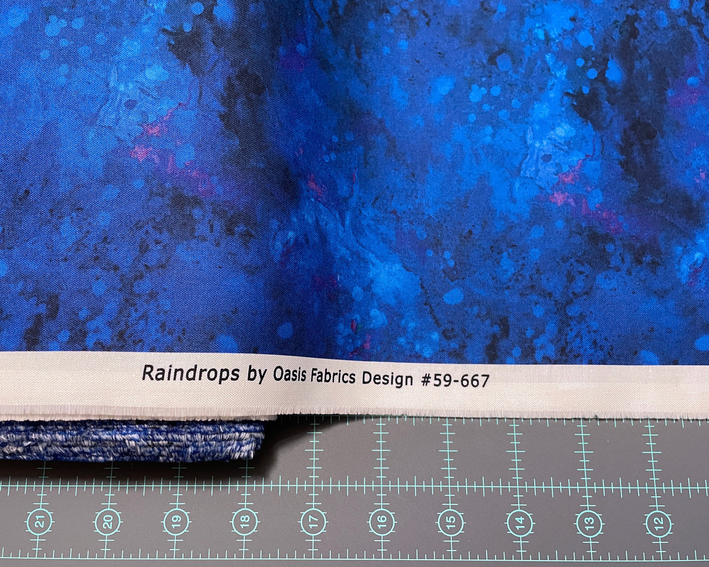 Dark Blue Blender Fabric - Raindrops Collection by Oasis Fabrics - 100% Cotton Fabric - Bright colorful material - Ships NEXT DAY