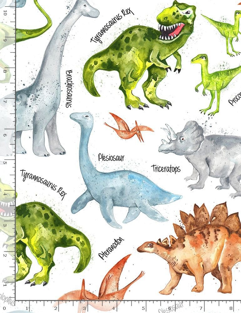 Dino fabric - 100% Cotton - Timeless Treasures - Dinos and Names - Dinosaur Planet