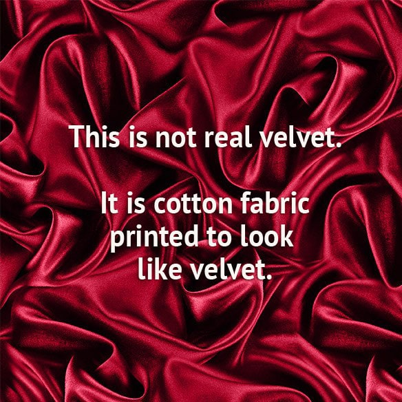 Velvet COTTON Fabric - Red - The Gilded Age by Michael Miller - Not real velvet - Faux velvet material