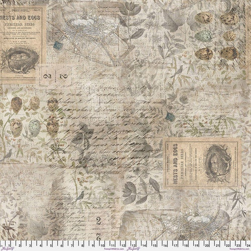 Tim Holtz Egg & Nest - Multi - 100% Cotton Fabric - FreeSpirit - Eclectic Elements - Foundations Collection
