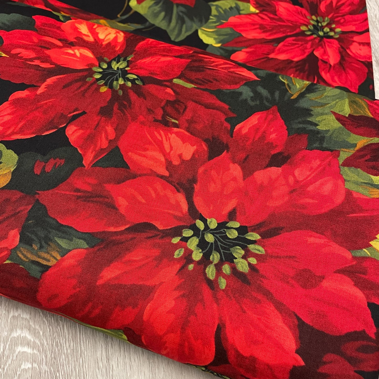 Christmas Poinsettia fabric - Michael Miller - 100% cotton - Holiday Flowers - LARGE SCALE