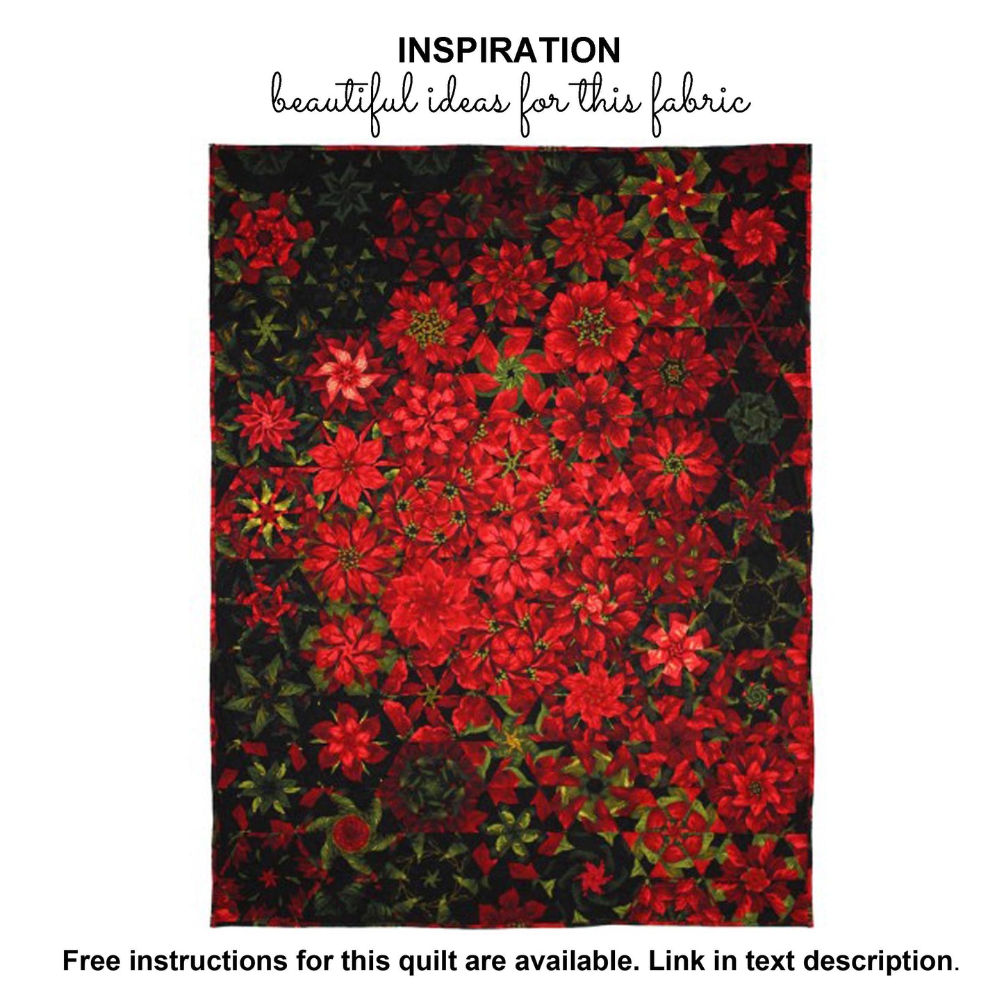 Christmas Poinsettia fabric - Michael Miller - 100% cotton - Holiday Flowers - LARGE SCALE
