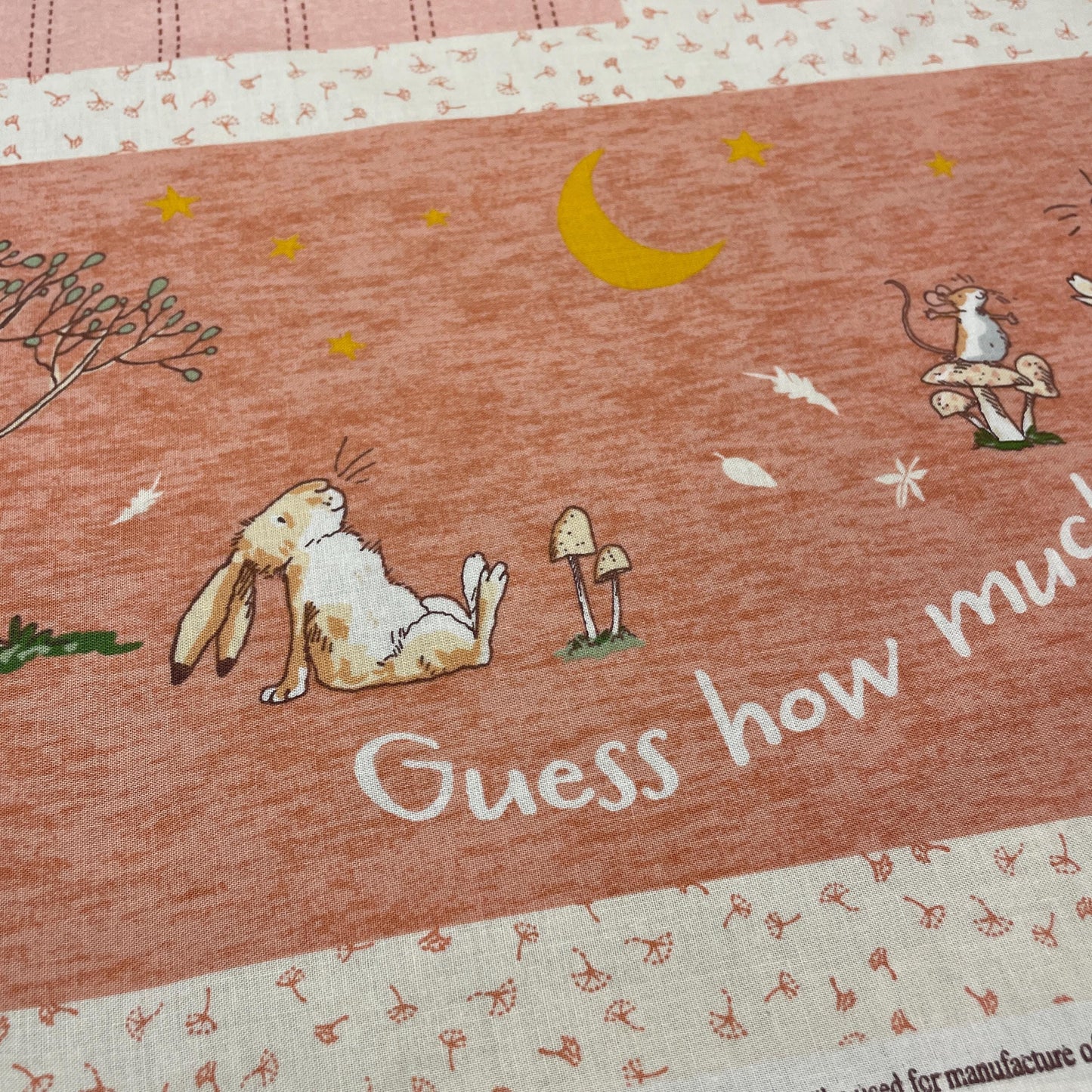 Guess How Much I Love You 2024 Fabric Panel 24" x 43" - Rust Color - 100% cotton - Clothworks - Baby Panel