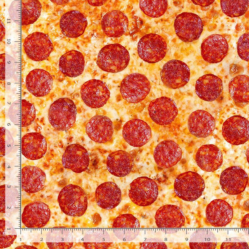 Pepperoni Pizza Fabric - Timeless Treasures - 100% Cotton - Comfort Food