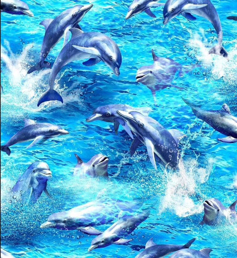 Dolphin fabric - Oasis - 100% Cotton - The Deep 59-7801