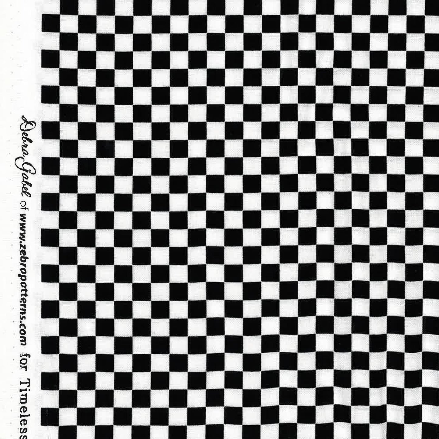 Checkerboard fabric - 1/4" check - 100% cotton - race car checkered flag - Timeless Treasures - black and white check