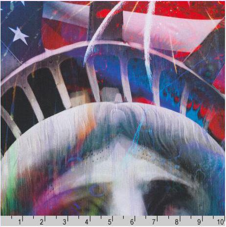 Patriotic Fabric Panel - 24" wide x 44" tall - 100% Cotton - Robert Kaufman - Americana APYD-22762-202 - USA
