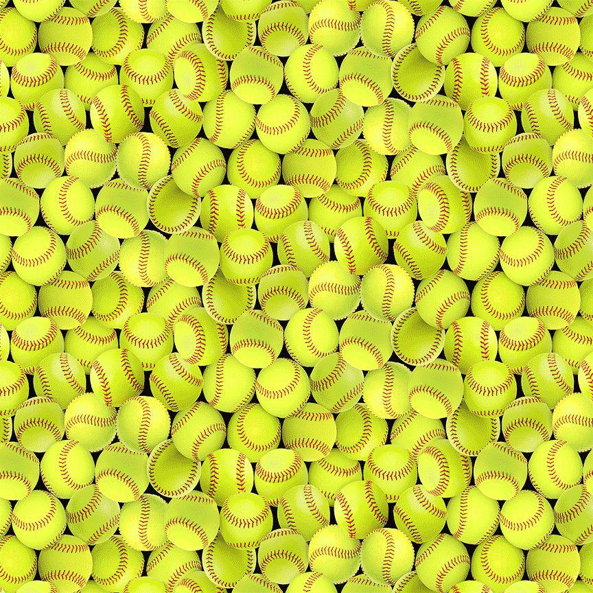 Softball fabric - 100% Cotton Fabric - Timeless Treasures - SPORT-CD3632 YELLOW