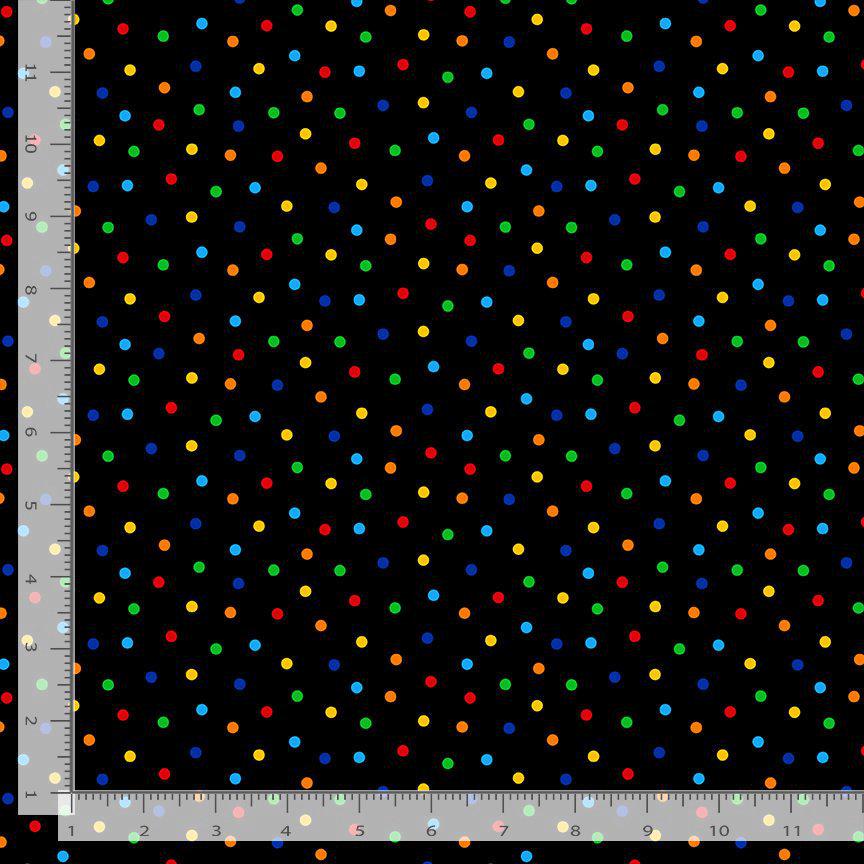 Rainbow Polka Dot Fabric - Small dot - Timeless Treasures - 100% cotton - CD1960