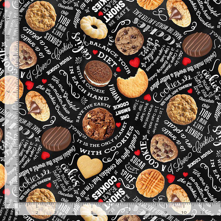 Smart Cookie Fabric - Timeless Treasures - 100% Cotton - Gail Cadden - food fabric - CD3334
