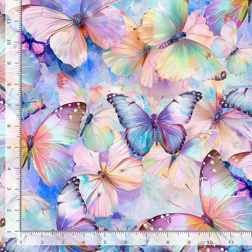 Packed Butterflies Fabric - Timeless Treasures - 100% Cotton - BUG-CD3777
