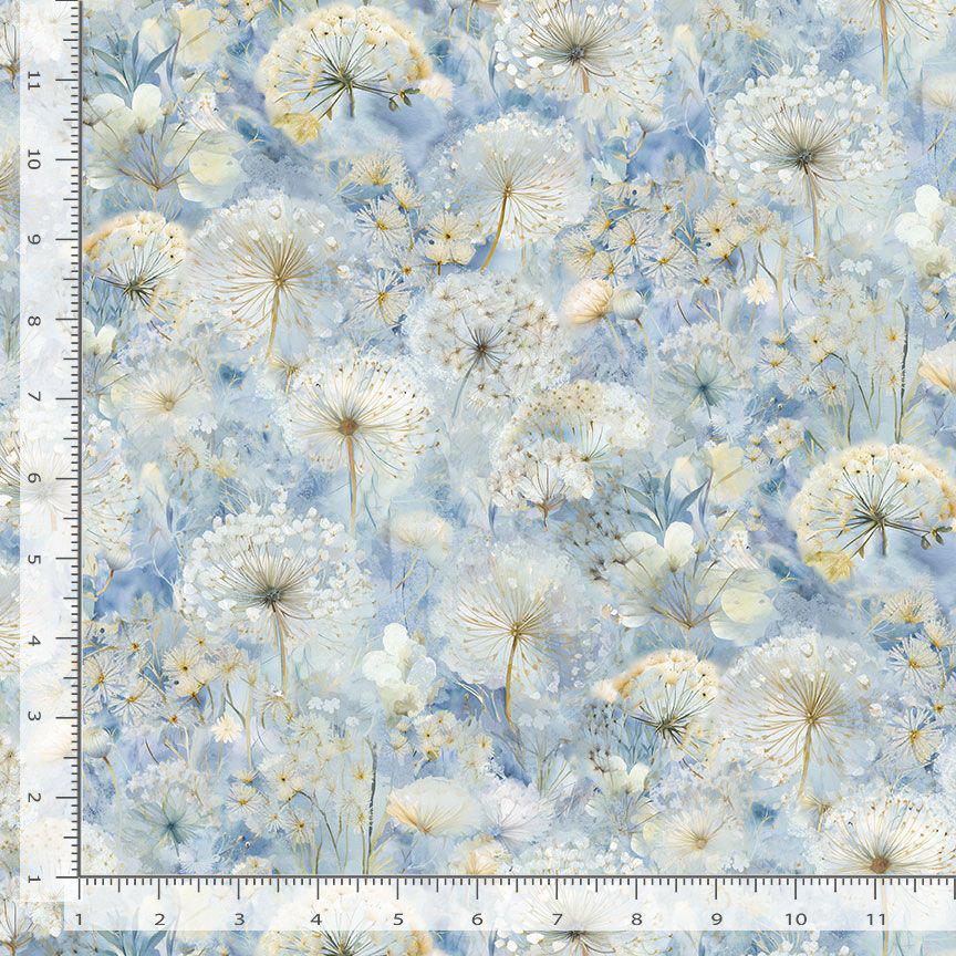 Dandelion Fabric - Butterflies on Floral - Timeless Treasures - 100% Cotton - Forest Whisper - CD3684