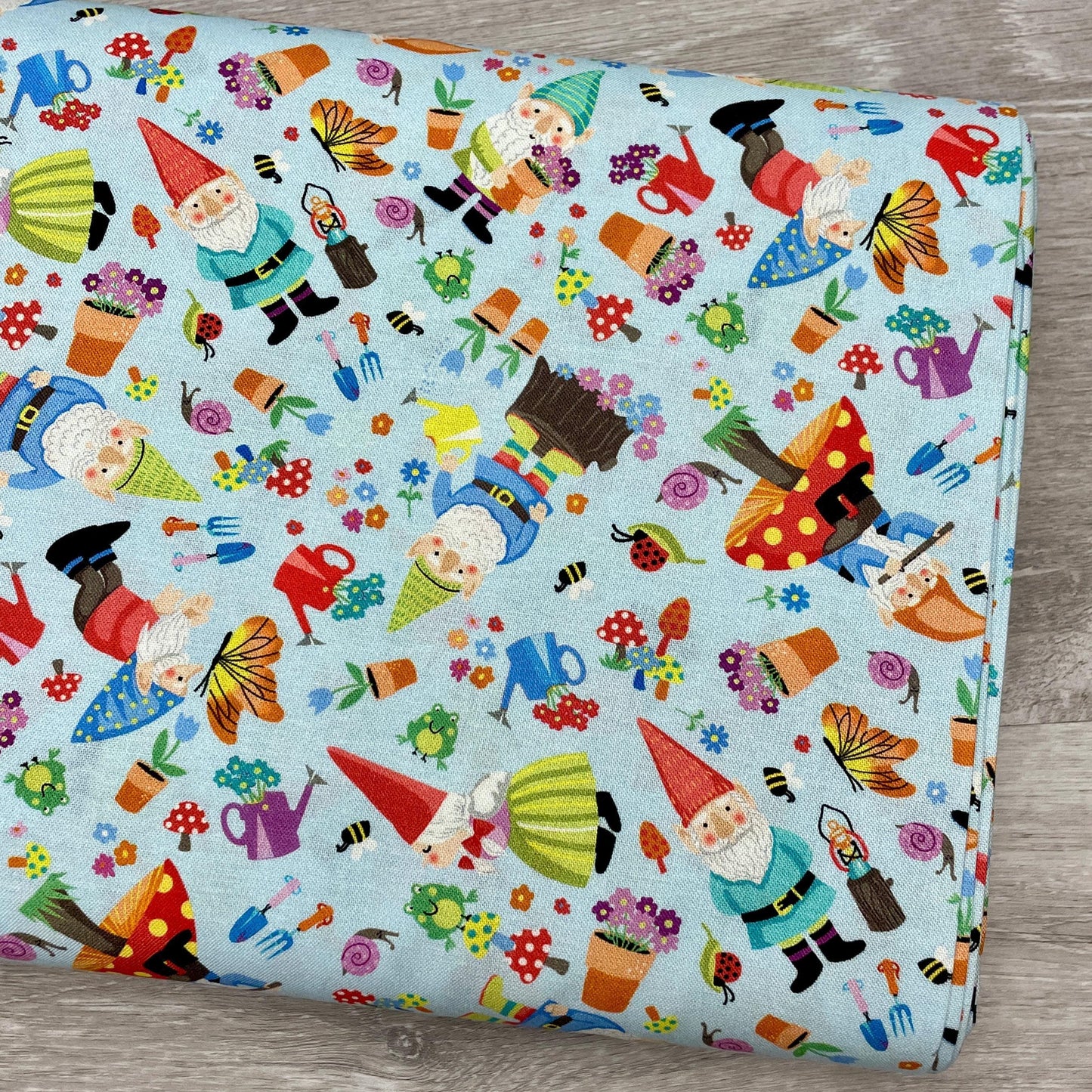 Garden Gnome fabric - Gnome Sweet Home - Timeless Treasures