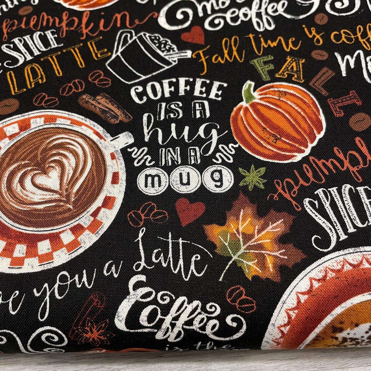 Pumpkin Spice Latte Fabric - #C7034-PSL - Timeless Treasures - 100% Cotton