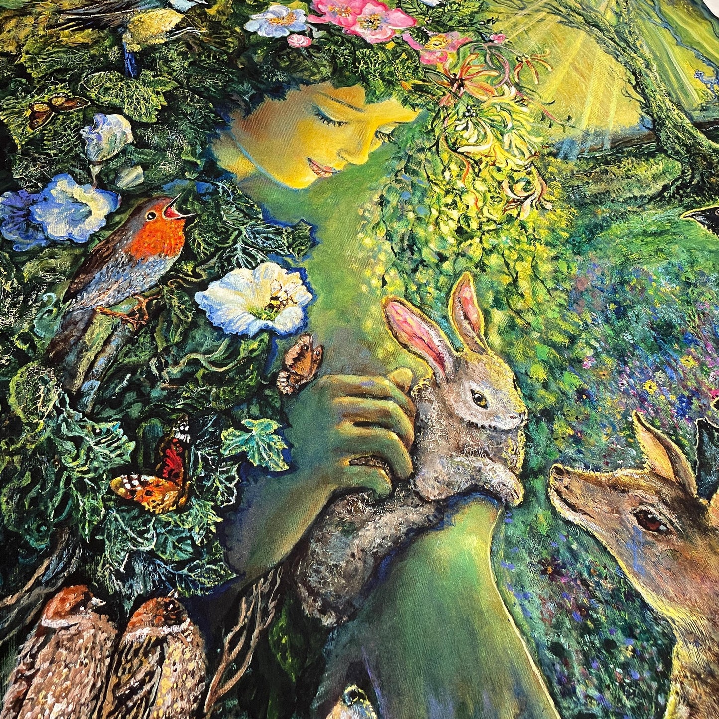 Josephine Wall Fabric Panel - Measures 36" x 42" - 3 Wishes Fabric - Love Is All Around - Nature Animals