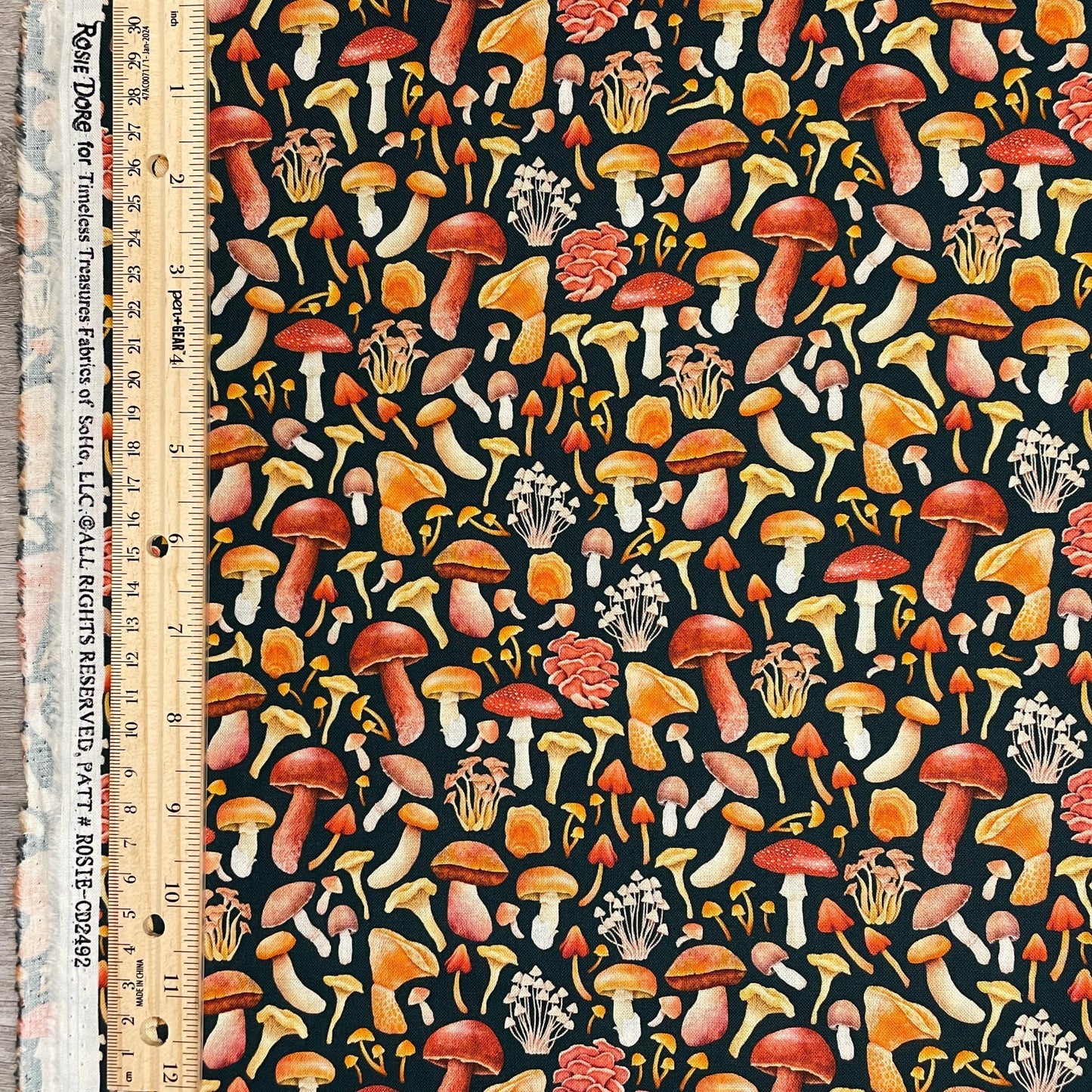 Mushroom Fabric - Nightfall Collection - Quilting Cotton