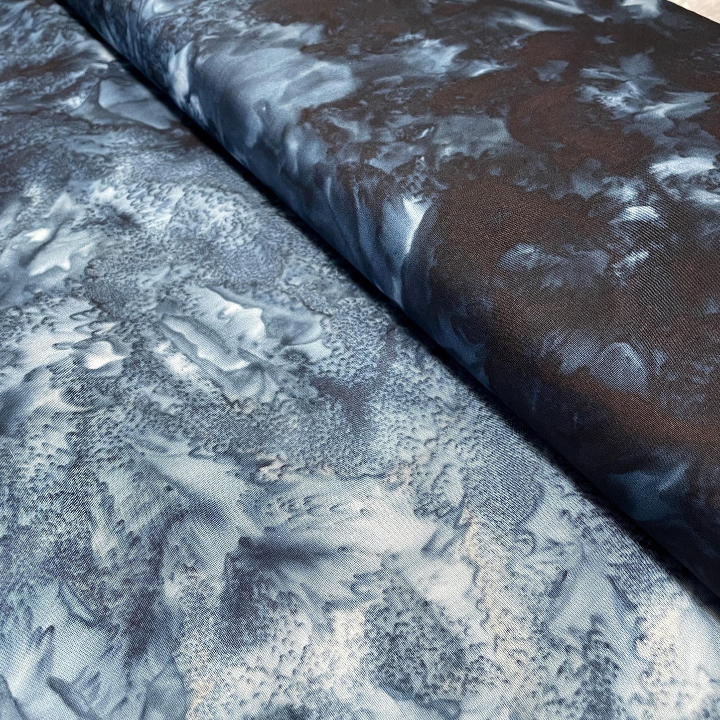 Hoffman Bali Batik Fabric - Ombre - 851-338-Skipper - 100% Cotton - Dusty Navy Blue