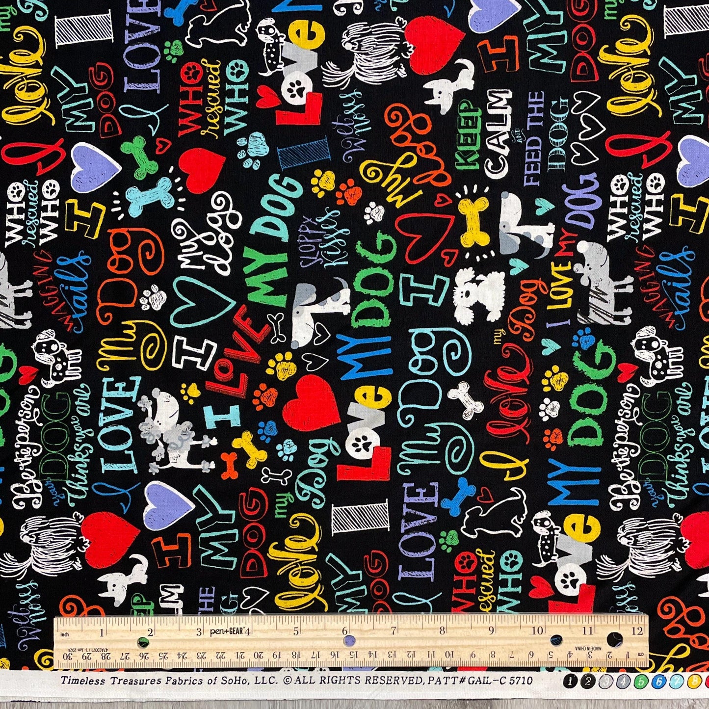 Dog Fabric - I love my dog
