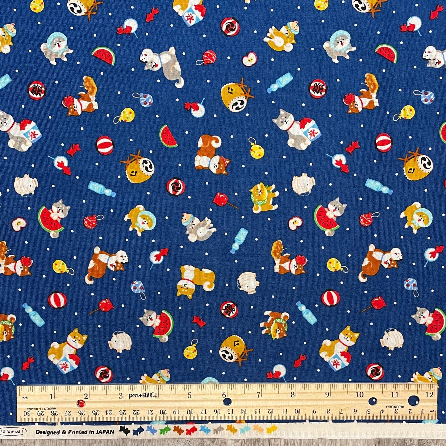 Shiba Inu Fabric - Dog Fabric - Printed in Japan