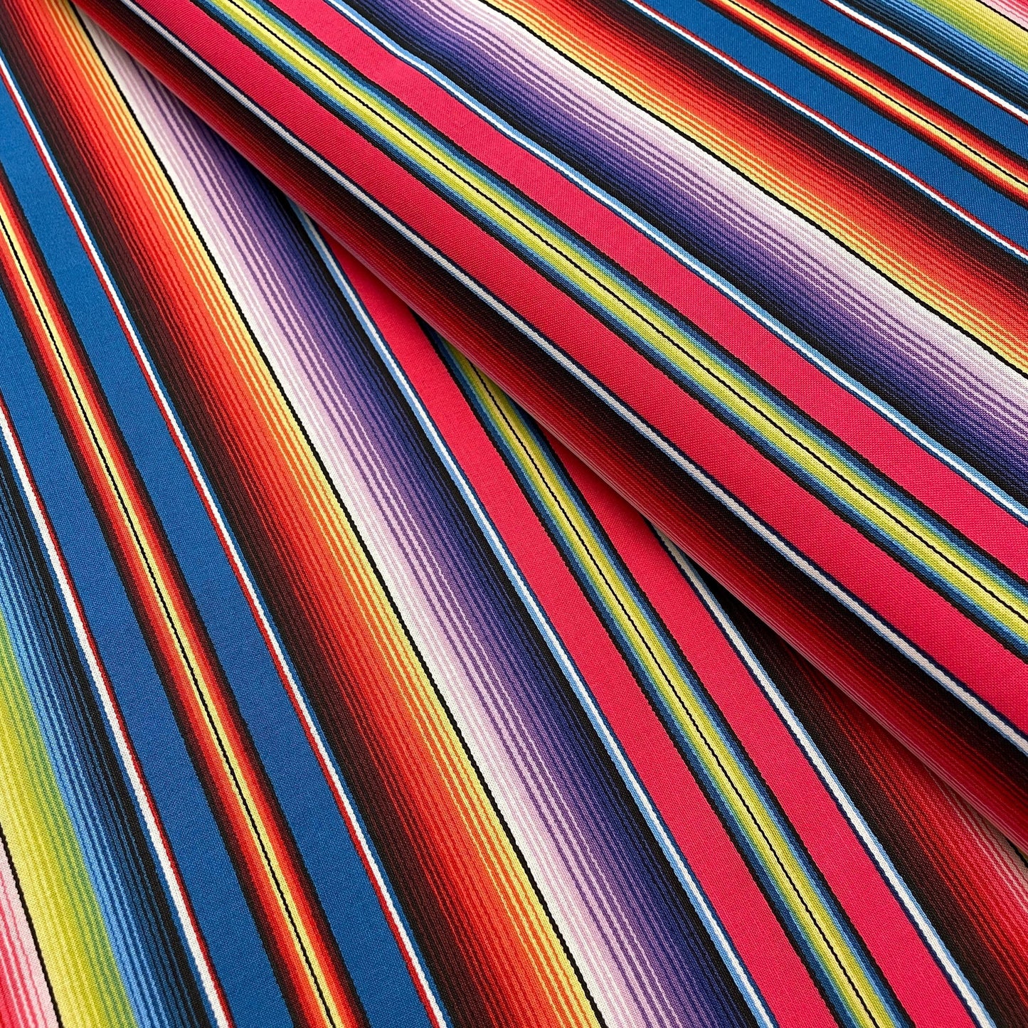Mexican Sombrero Stripe Fabric - 100% Cotton Fabric - 263-BLU