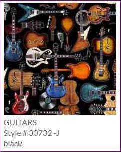 Guitar Fabric - 100% Cotton - QT Fabrics - Rock and Roll Fantasy