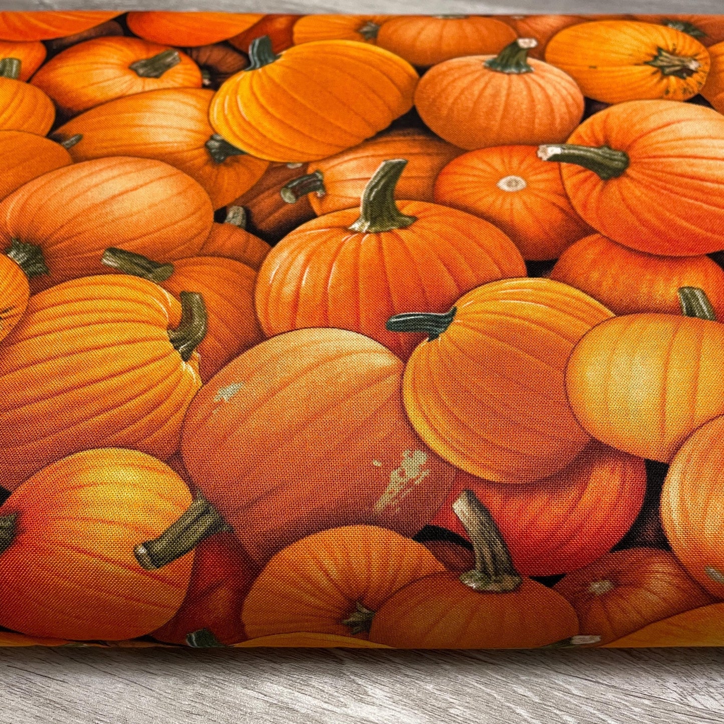 Realistic Pumpkin Fabric - Food Festival - 100% Cotton - Elizabeth's Studio - Fall Halloween Thanksgiving Quilting Cotton
