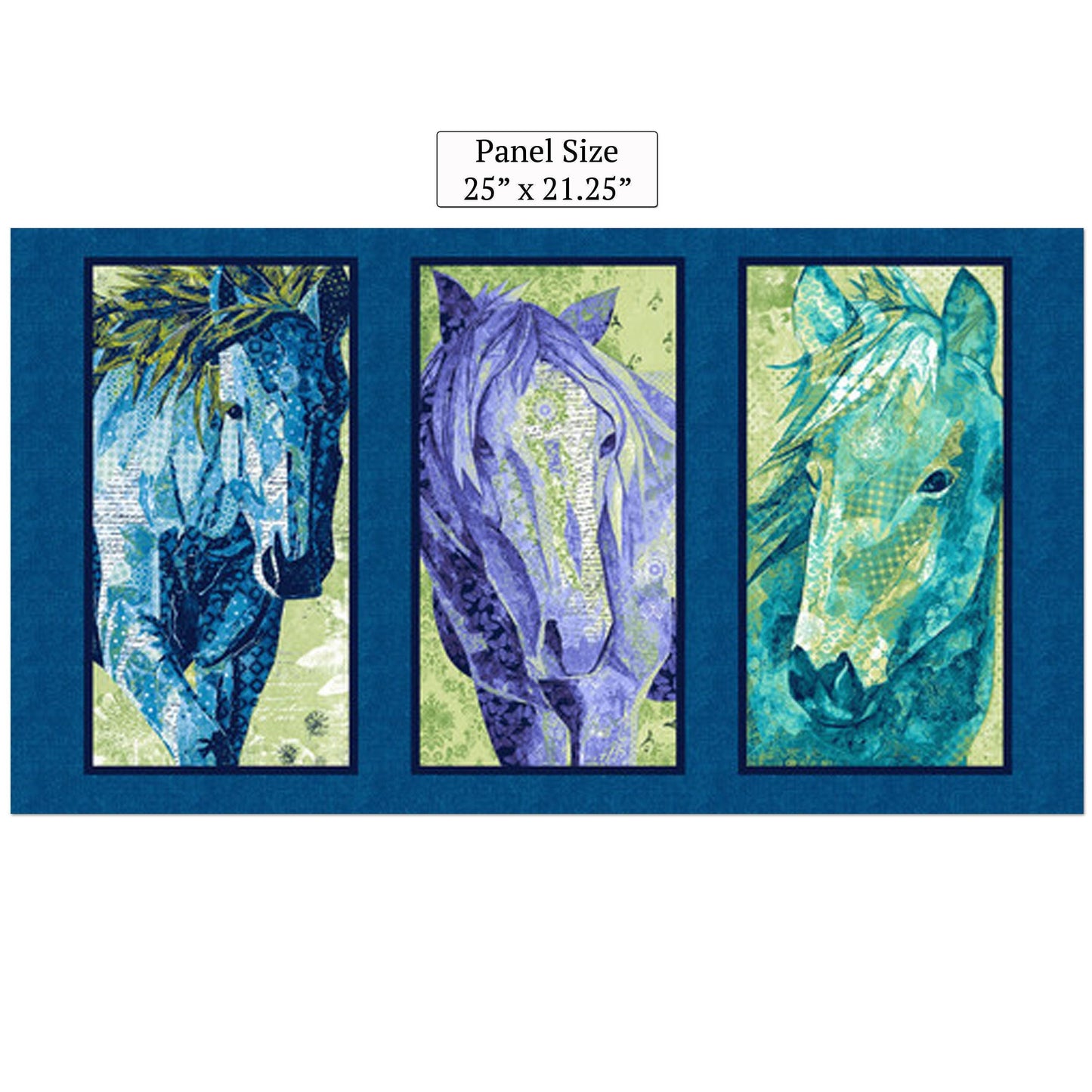 Horse Panel - Measures 25" x 21.25" - Dream Horses - Studio E - Quilting Cotton