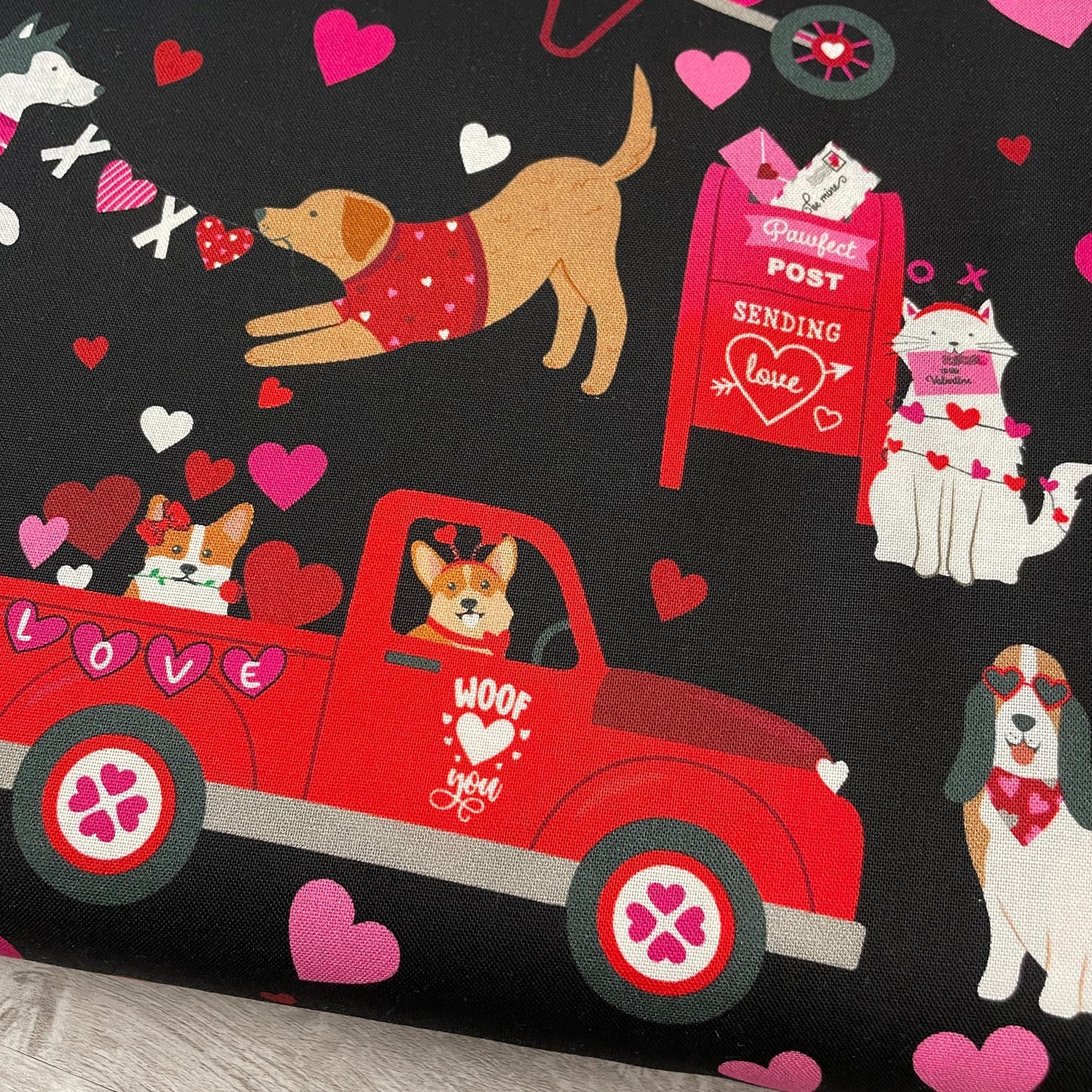 Love you Fur-Ever - Valentine's Day Fabric - 100% Cotton - Benartex