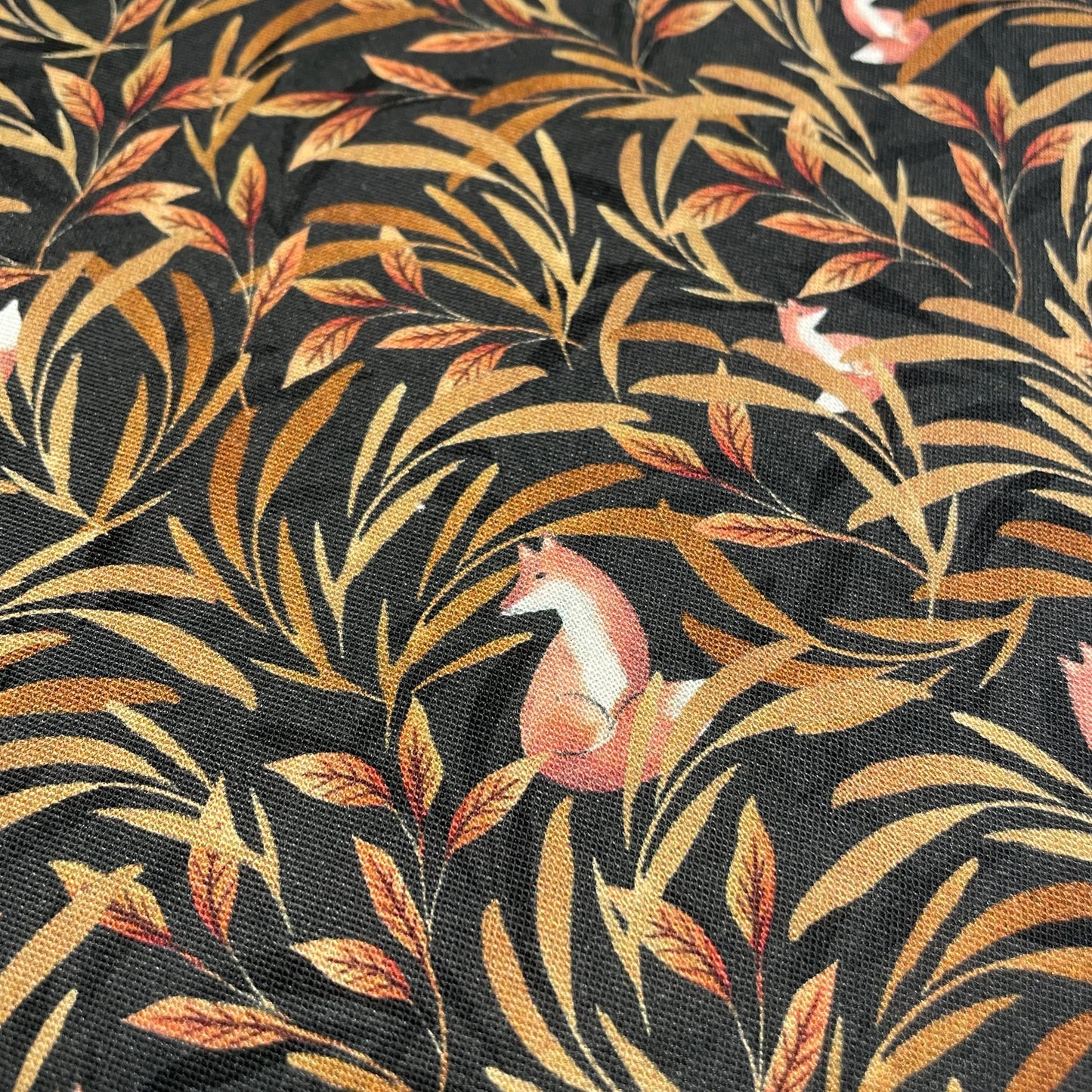 Fox Fabric - Fox In Leafy Forest - 100% Cotton