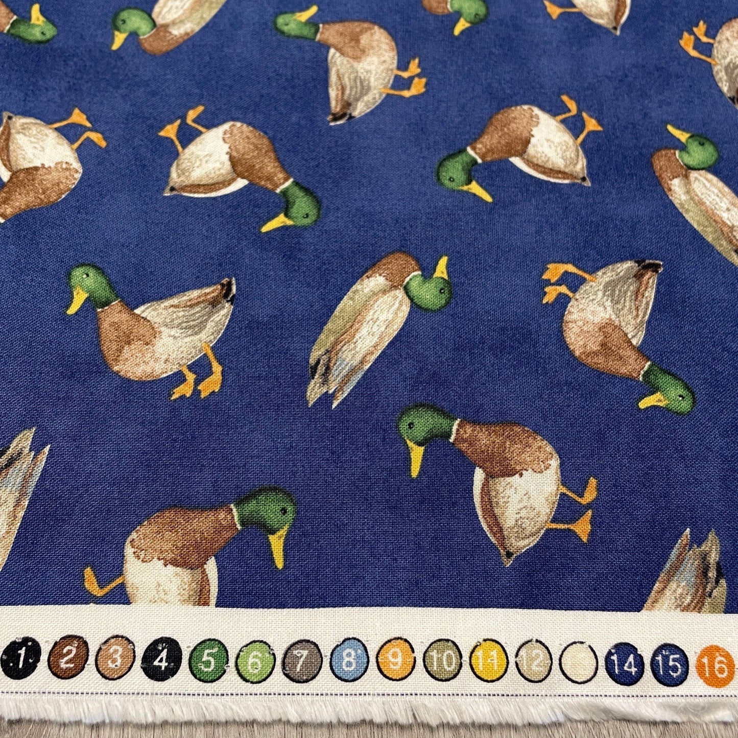 Mallard Toss Navy - Wilmington Prints - Lakefront Collection - 100% Cotton Fabric