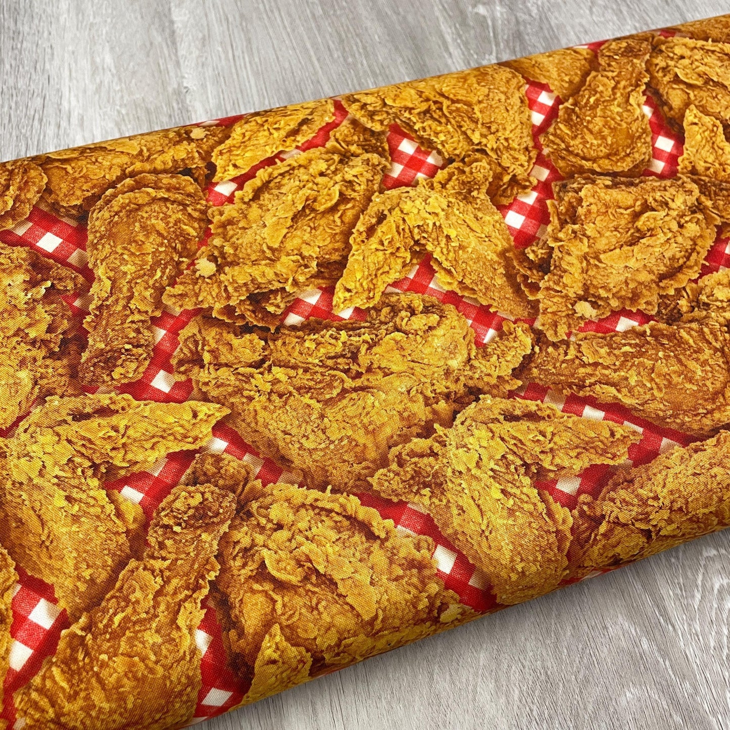 Fried Chicken Fabric - Feast Mode Collection - Robert Kaufman - 100% Cotton - Picnic Food Fabric