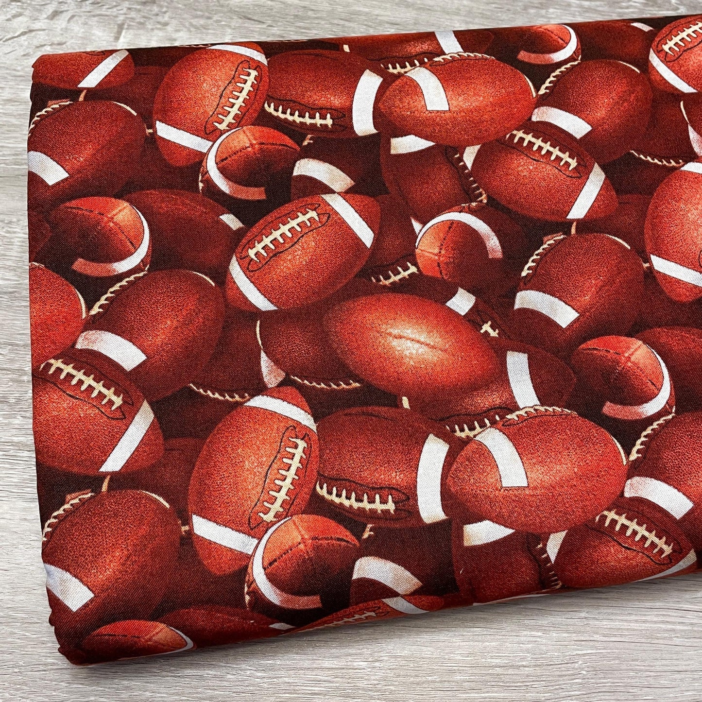 Football fabric by the yard - 100% Cotton - Elizabeth's Studio 130-Brown