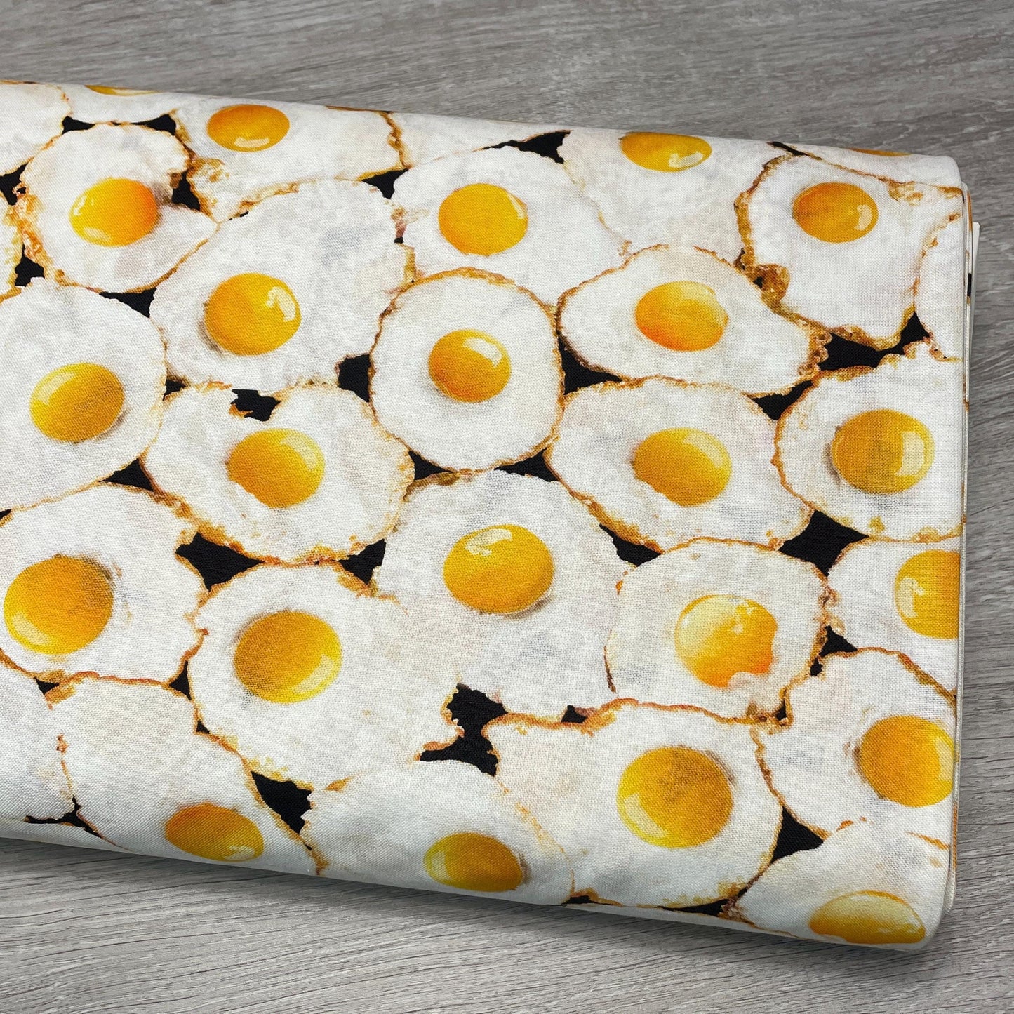 Fried Egg Fabric - Timeless Treasures - 100% Cotton - What's for Breakfast? - Food Sunny Side Up Eggs Chickens