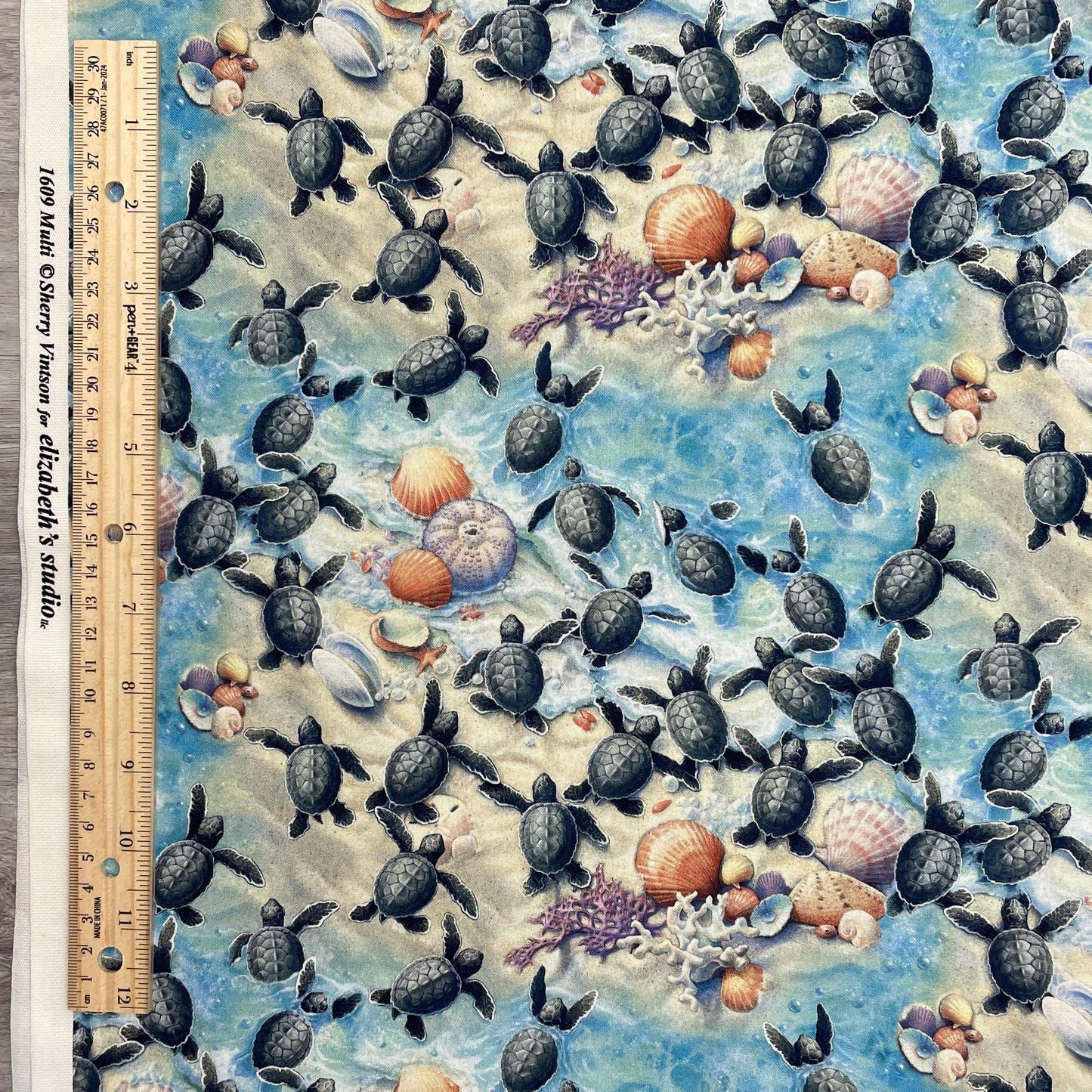 Sea Turtle Fabric - Race to Safety - 100% Cotton