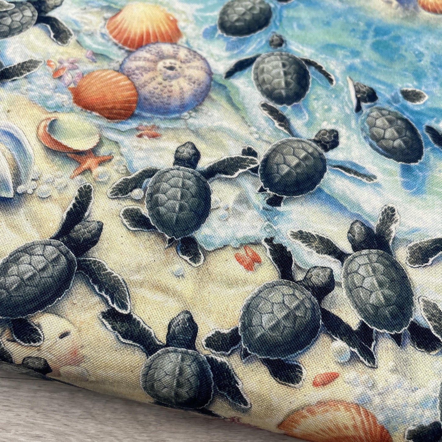 Sea Turtle Fabric - Race to Safety - 100% Cotton