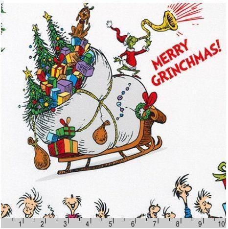 Grinch Tree Skirt Fabric Panel - YOU SEW - 46" x 44" - Robert Kaufman - How the Grinch Stole Christmas - 100% cotton