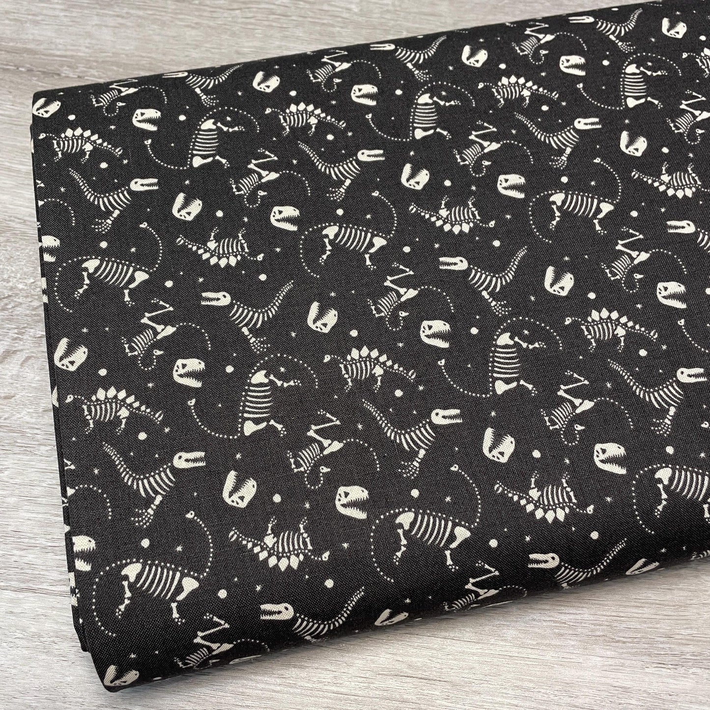 Dinosaur Fabric - Dino Bones - Charcoal