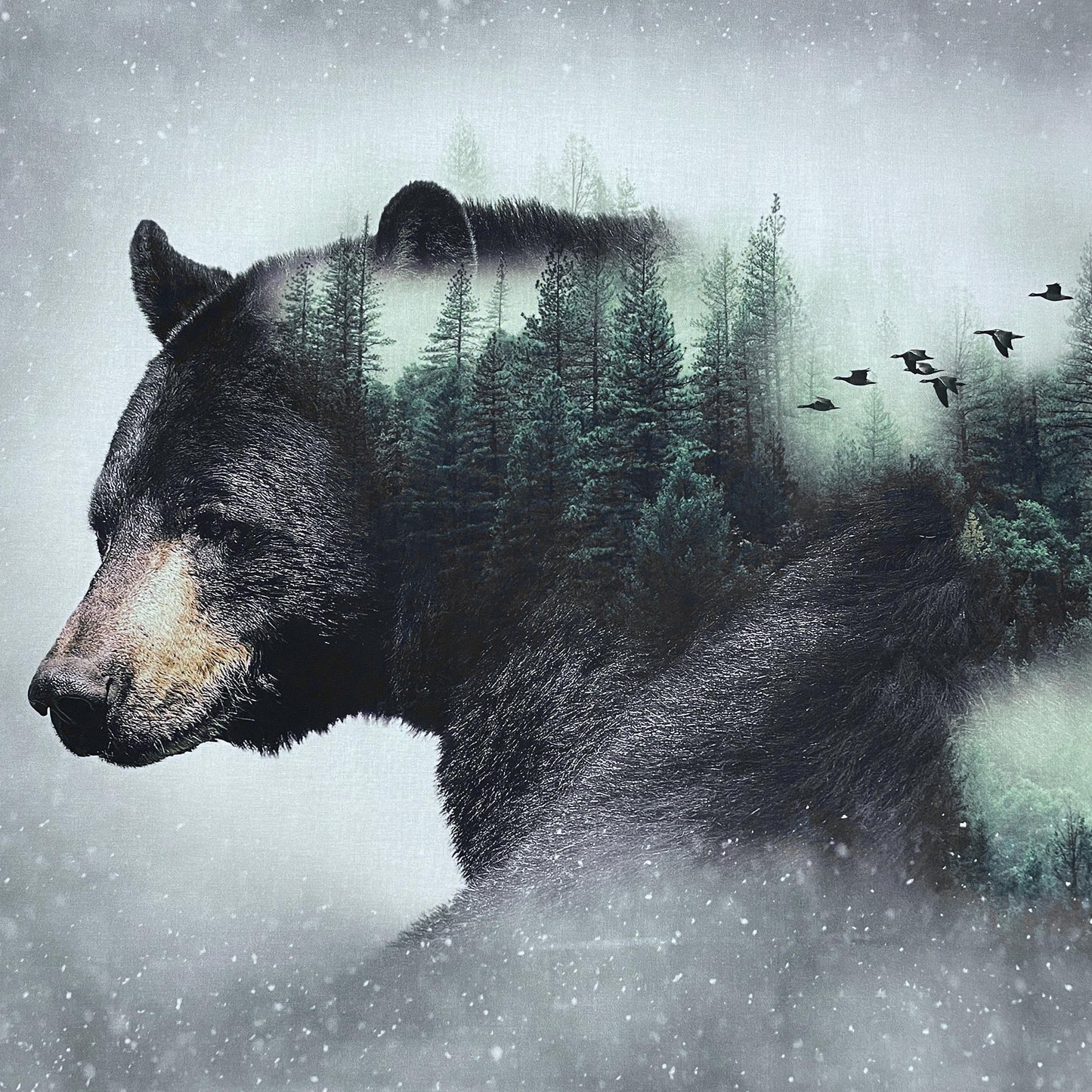Bear Fabric Panel - 27" x 42 1/2" wide - Call of the Wild