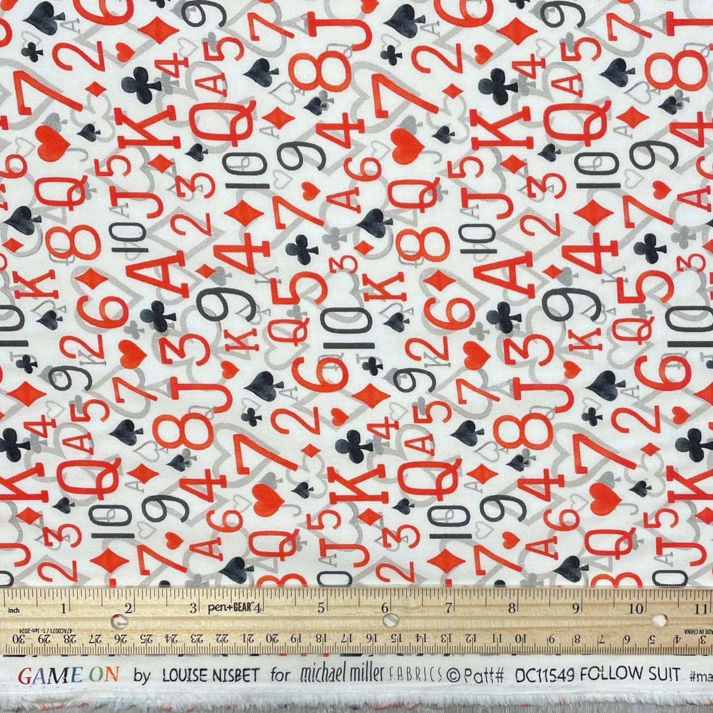 Playing Card Fabric - Follow Suit - Michael Miller - 100% cotton - Texas Holdem
