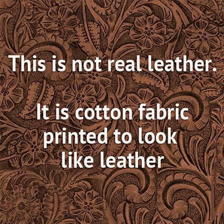 Tooled Leather COTTON Fabric - Mahogany - Michael Miller - Not real leather