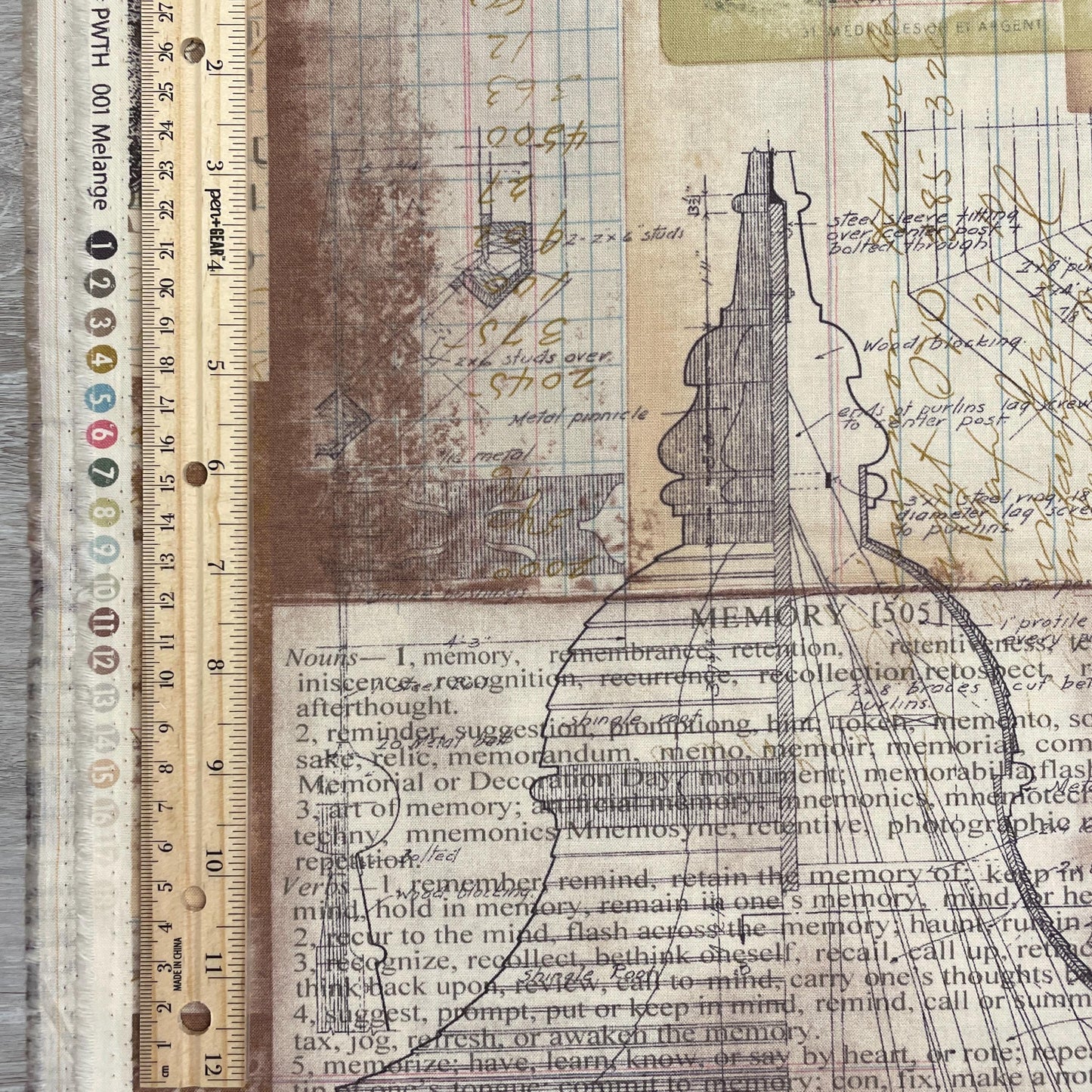 Tim Holtz Melange - Neutral - 100% Cotton Fabric - FreeSpirit - Eclectic Elements - Foundations Collection