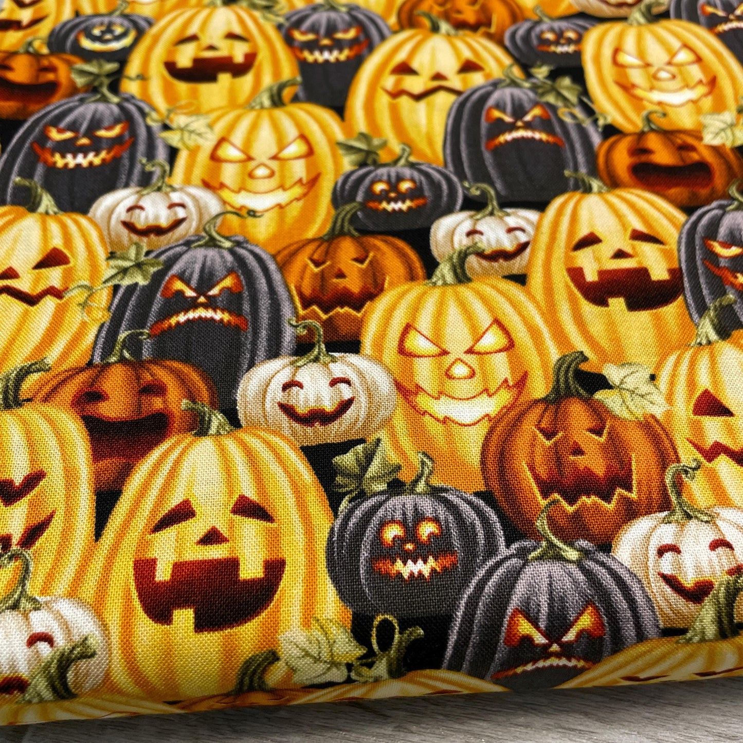 Pumpkin Patch Fabric - Jack O Lantern Patch - Halloween Ball