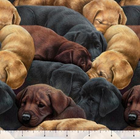 Labrador fabric - QT Fabrics - 100% Cotton - For the Love of Labs - Retriever Dog