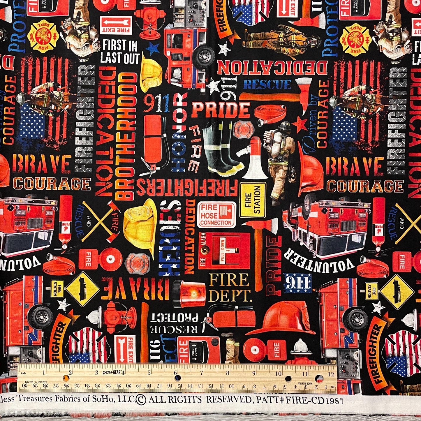 Firefighter Equipment and Text Fabric - Fire Department
