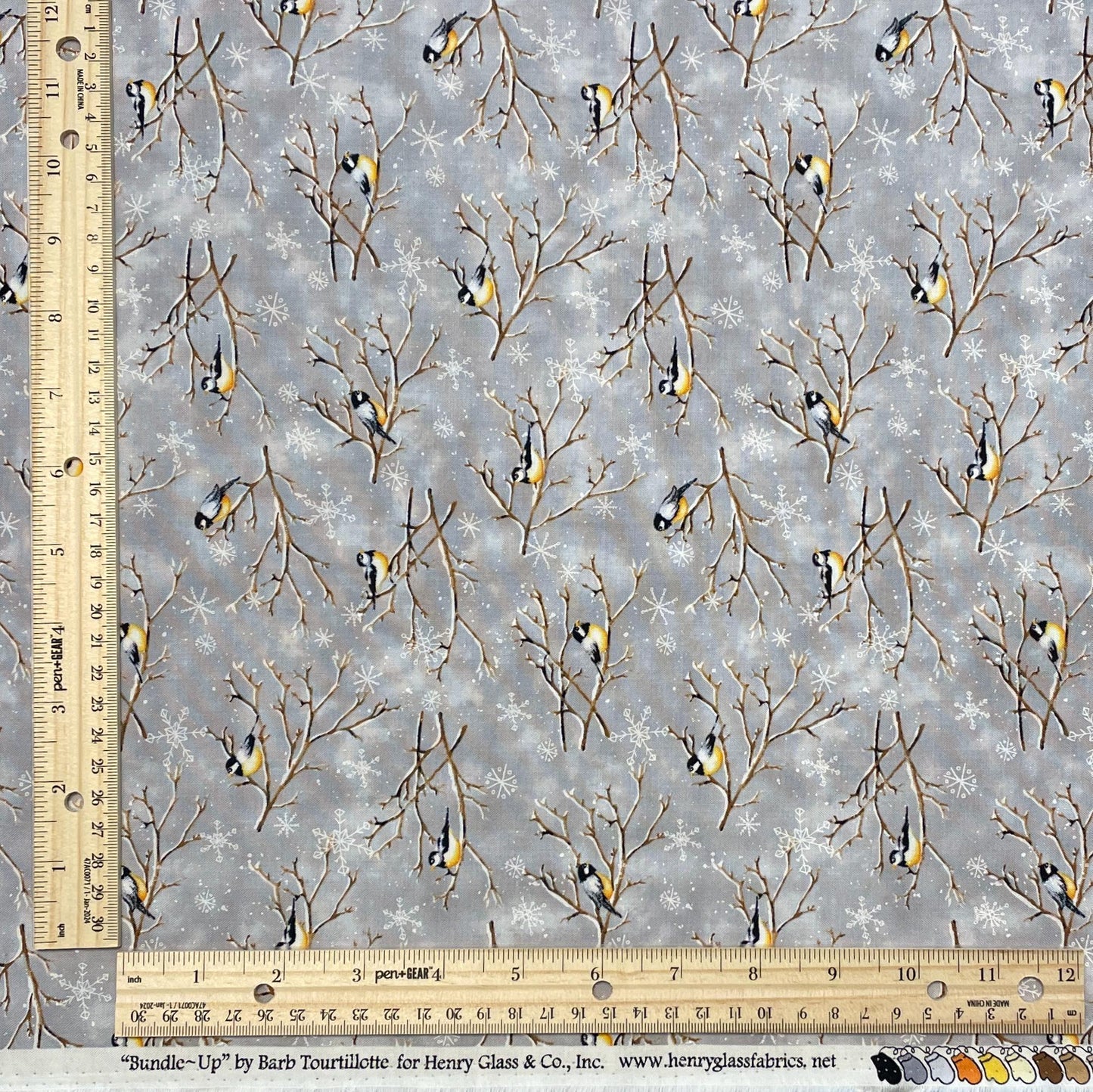 Chickadee Bird fabric - Bundle-Up collection